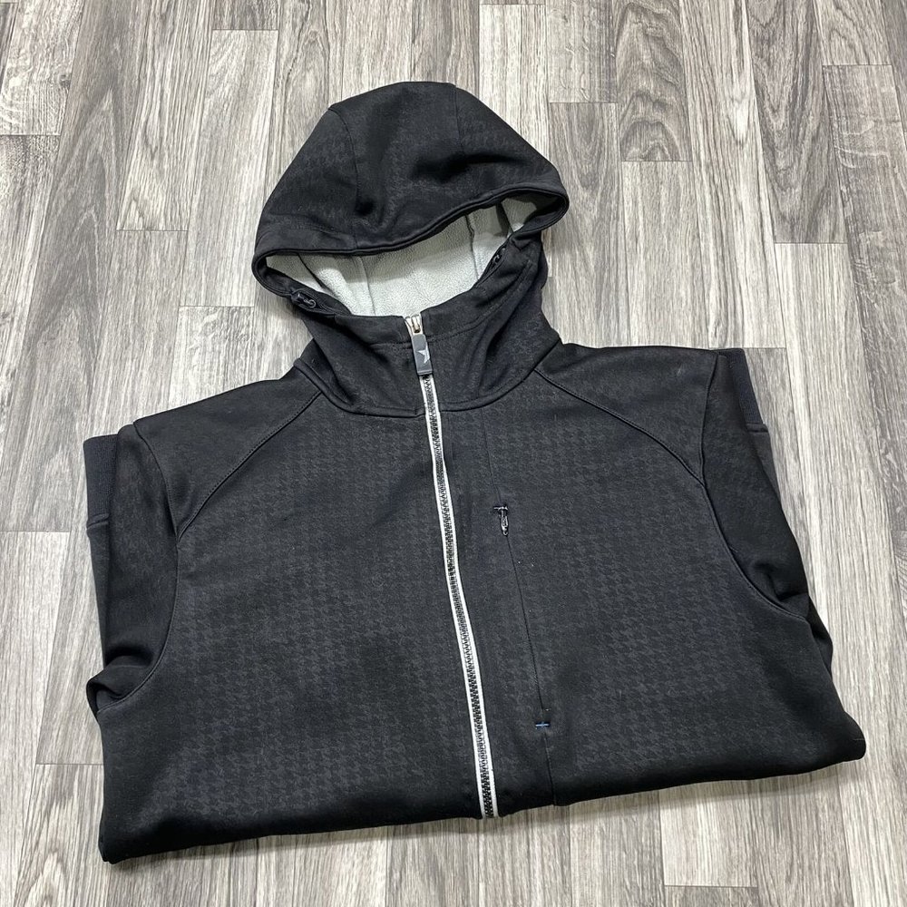 SIMS Full Zip Up Long Sleeve Black Hooded Sweatshirt Hoodie Men's Size Large